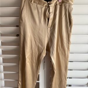 Nili Lotan Gold Chino Silk pants sz 4